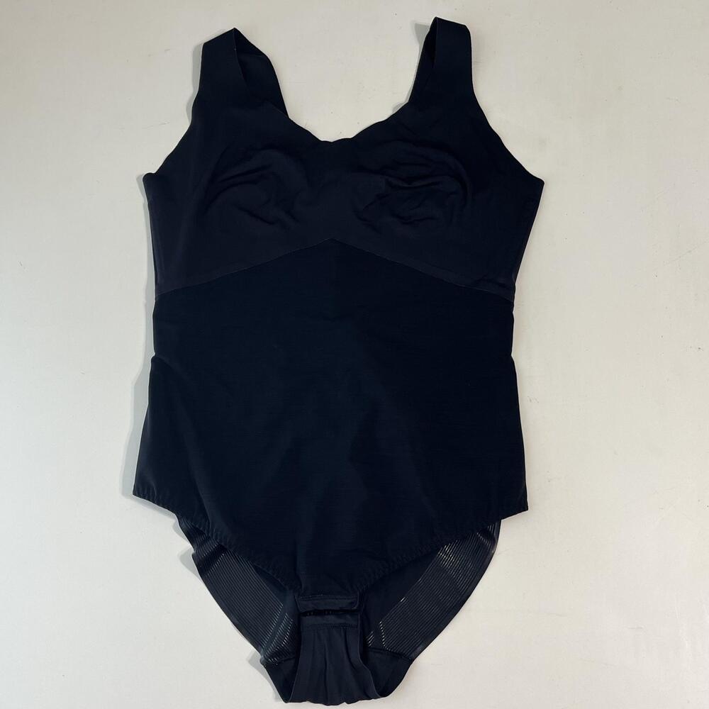 Honeylove Bodysuit Shapewear Womens 1X Black Compression Sculpting LWBS0201